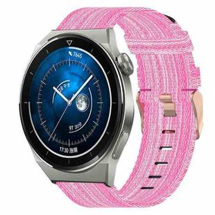 For Huawei Watch GT3 Pro 46mm 22mm Nylon Woven Watch Band(Pink)