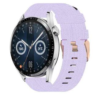 For Huawei Watch GT3 46mm 22mm Nylon Woven Watch Band(Light Purple)