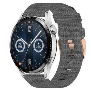 For Huawei Watch GT3 46mm 22mm Nylon Woven Watch Band(Dark Grey)