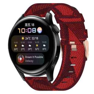 For Huawei Watch 3 22mm Nylon Woven Watch Band(Red)