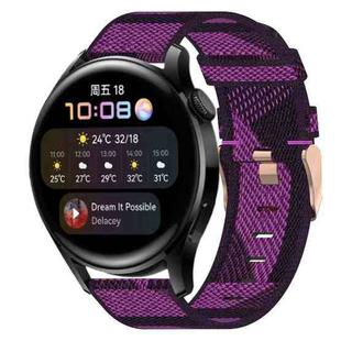 For Huawei Watch 3 22mm Nylon Woven Watch Band(Purple)