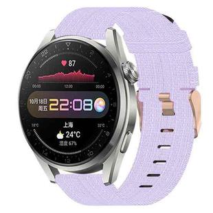 For Huawei Watch 3 Pro 22mm Nylon Woven Watch Band(Light Purple)