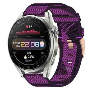 For Huawei Watch 3 Pro 22mm Nylon Woven Watch Band(Purple)