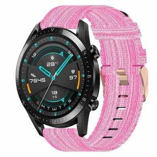 For Huawei GT2 46mm 22mm Nylon Woven Watch Band(Pink)