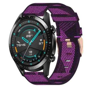 For Huawei GT2 46mm 22mm Nylon Woven Watch Band(Purple)