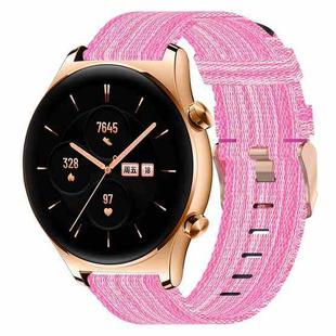 For Honor Watch GS 3 22mm Nylon Woven Watch Band(Pink)