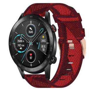 For Honor MagicWatch 2 46mm 22mm Nylon Woven Watch Band(Red)