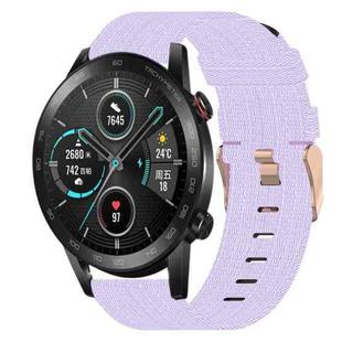 For Honor MagicWatch 2 46mm 22mm Nylon Woven Watch Band(Light Purple)