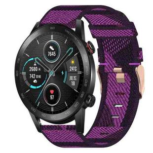 For Honor MagicWatch 2 46mm 22mm Nylon Woven Watch Band(Purple)