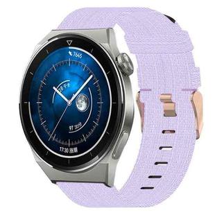 For Huawei Watch GT3 Pro 43mm 20mm Nylon Woven Watch Band(Light Purple)