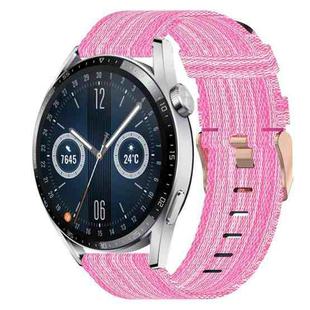 For Huawei Watch GT3 42mm 20mm Nylon Woven Watch Band(Pink)