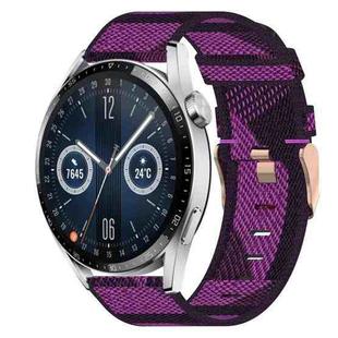 For Huawei Watch GT3 42mm 20mm Nylon Woven Watch Band(Purple)