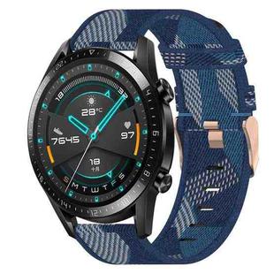 For Huawei Watch GT2 42mm 20mm Nylon Woven Watch Band(Blue)