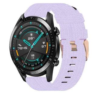 For Huawei Watch GT2 42mm 20mm Nylon Woven Watch Band(Light Purple)