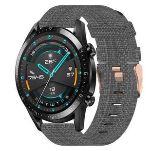 For Huawei Watch GT2 42mm 20mm Nylon Woven Watch Band(Dark Grey)