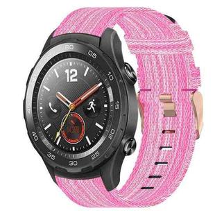 For Huawei Watch 2 20mm Nylon Woven Watch Band(Pink)