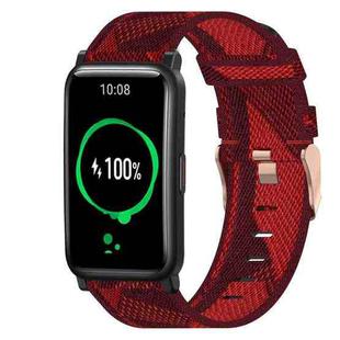 For Honor Watch ES 20mm Nylon Woven Watch Band(Red)