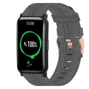 For Honor Watch ES 20mm Nylon Woven Watch Band(Dark Grey)