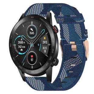 For Honor MagicWatch2 42mm 20mm Nylon Woven Watch Band(Blue)