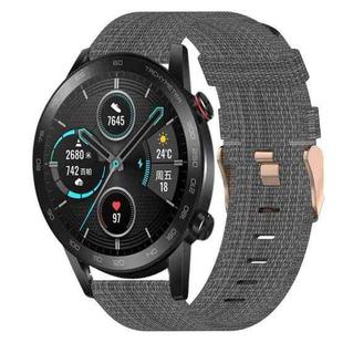 For Honor MagicWatch2 42mm 20mm Nylon Woven Watch Band(Dark Grey)