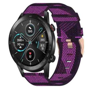 For Honor MagicWatch2 42mm 20mm Nylon Woven Watch Band(Purple)