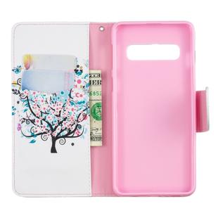 Colored Drawing Pattern Horizontal Flip Leather Case for Samsung Galaxy S10,with Holder & Card Slots & Wallet(Tree)
