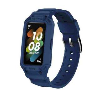For Huawei Band 6 / 7 / Honor Band 6 JSM Integrated TPU Adjustable Elastic Watch Band (Dark Blue)