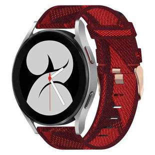 For Samsung Galaxy Watch 4 40mm 20mm Nylon Woven Watch Band(Red)