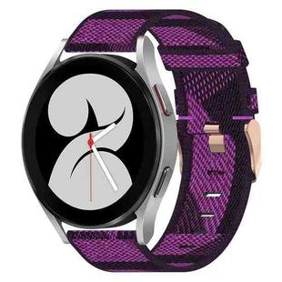 For Samsung Galaxy Watch 4 40mm 20mm Nylon Woven Watch Band(Purple)