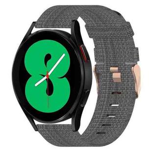For Samsung Galaxy Watch 4 44mm 20mm Nylon Woven Watch Band(Dark Grey)