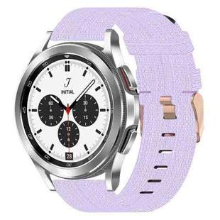 For Samsung  Galaxy Watch 4 Classic 42mm 20mm Nylon Woven Watch Band(Light Purple)