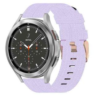 For Samsung  Galaxy Watch 4 Classic 46mm 20mm Nylon Woven Watch Band(Light Purple)