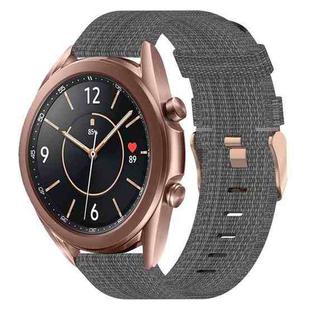 For Samsung Galaxy Watch 3 41mm 20mm Nylon Woven Watch Band(Dark Grey)