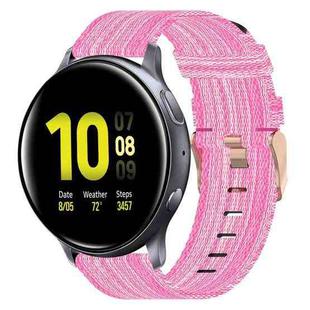 For Samsung Galaxy Watch Active 2 40mm 20mm Nylon Woven Watch Band(Pink)