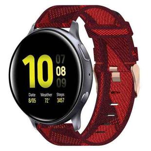 For Samsung Galaxy Watch Active 2 40mm 20mm Nylon Woven Watch Band(Red)