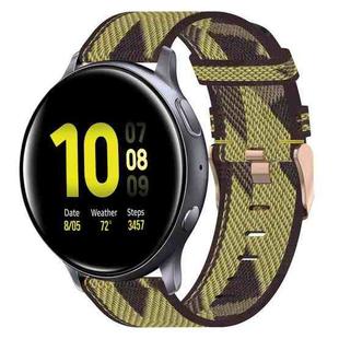 For Samsung Galaxy Watch Active 2 40mm 20mm Nylon Woven Watch Band(Yellow)