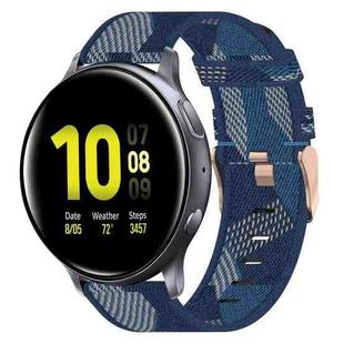 For Samsung Galaxy Watch Active 2 40mm 20mm Nylon Woven Watch Band(Blue)