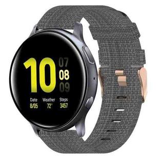 For Samsung Galaxy Watch Active 2 40mm 20mm Nylon Woven Watch Band(Dark Grey)