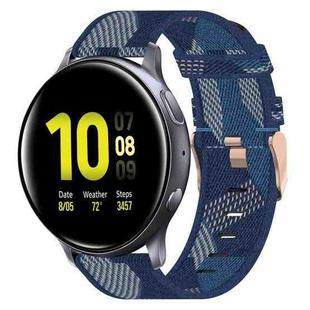 For Samsung Galaxy Watch Active 2 44mm 20mm Nylon Woven Watch Band(Blue)