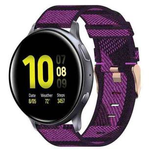 For Samsung Galaxy Watch Active 2 44mm 20mm Nylon Woven Watch Band(Purple)