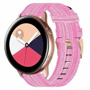 For Samsung Galaxy Watch Active 40mm 20mm Nylon Woven Watch Band(Pink)