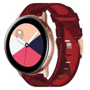 For Samsung Galaxy Watch Active 40mm 20mm Nylon Woven Watch Band(Red)