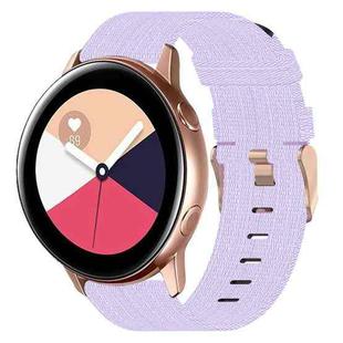 For Samsung Galaxy Watch Active 40mm 20mm Nylon Woven Watch Band(Light Purple)