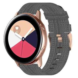 For Samsung Galaxy Watch Active 40mm 20mm Nylon Woven Watch Band(Dark Grey)