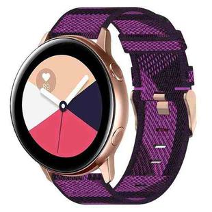 For Samsung Galaxy Watch Active 40mm 20mm Nylon Woven Watch Band(Purple)