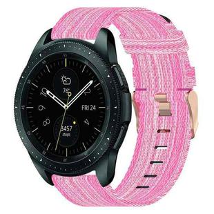 For Samsung Galaxy Watch 42mm 20mm Nylon Woven Watch Band(Pink)