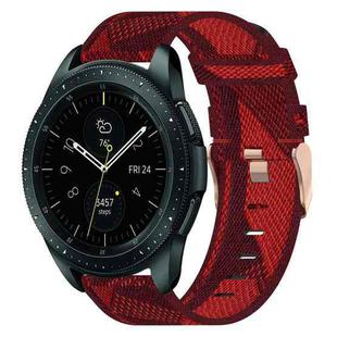 For Samsung Galaxy Watch 42mm 20mm Nylon Woven Watch Band(Red)