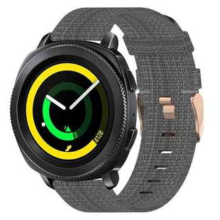For Samsung Gear Sport 20mm Nylon Woven Watch Band(Dark Grey)