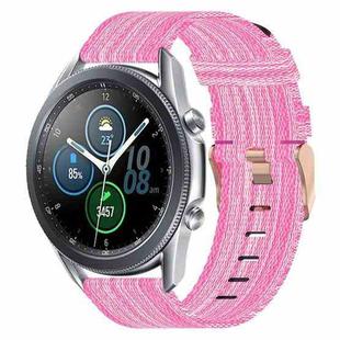 For Samsung Galaxy Watch3 45mm 22mm Nylon Woven Watch Band(Pink)
