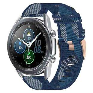 For Samsung Galaxy Watch3 45mm 22mm Nylon Woven Watch Band(Blue)